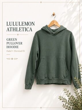Lululemon Green Pullover Hoodie Faded Oversized Athleisure Fits Medium
